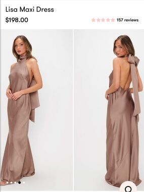 Show Me Your MuMu Lisa Maxi Dress in Taupe Satin